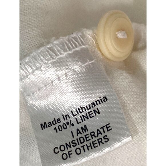 FLAX White Button-Down Long Sleeve linen Tunic Dress Pockets women’s S lagenlook - Picture 10 of 13